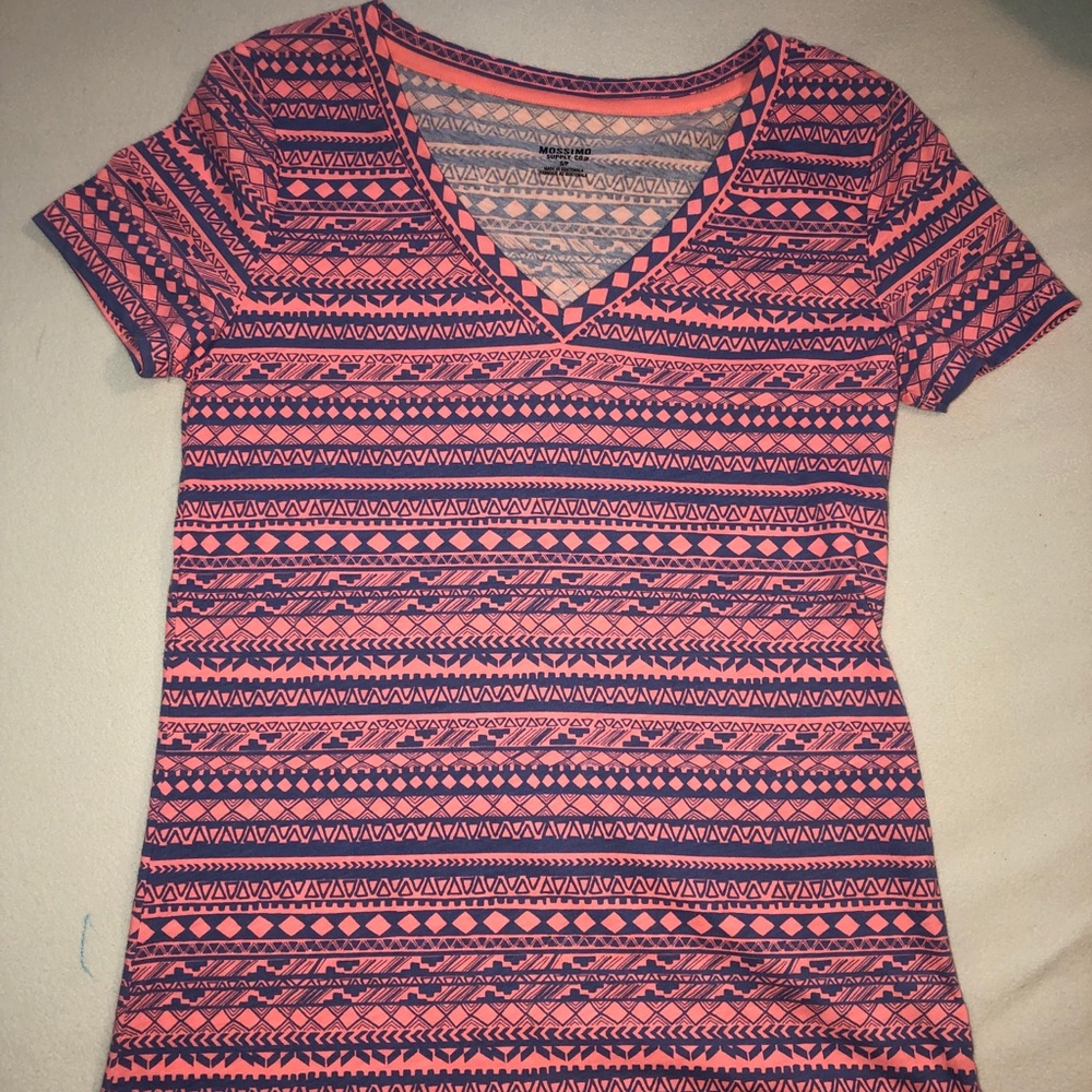 Tribal print v-neck shirt